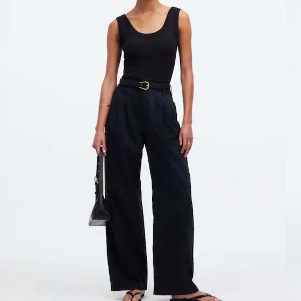 Madewell Harlow Black Wide Leg trousers 2 petite